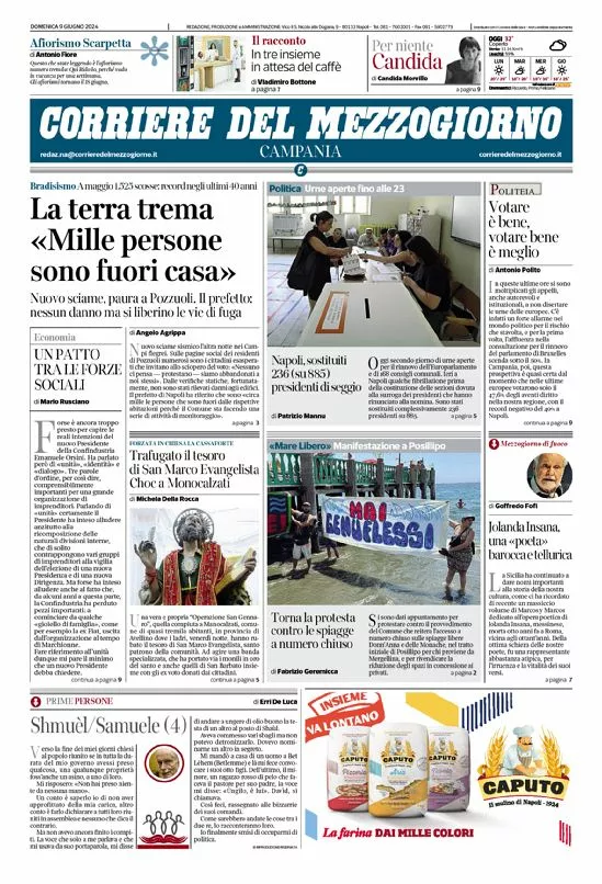 Prima-pagina-corriere del mezzogiorno-del-2024-06-09